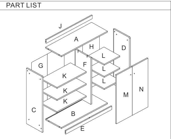 Parts list and exploded view