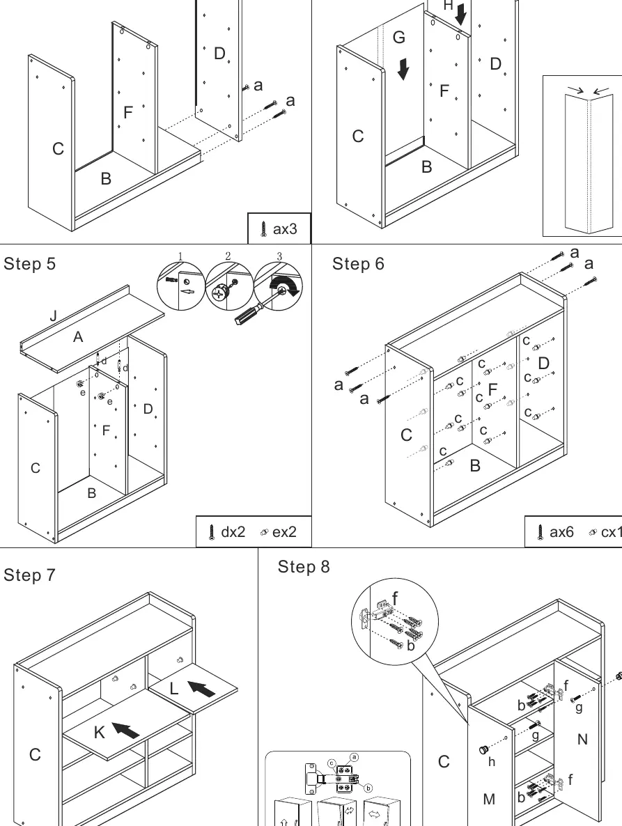 Assembly steps 3-8