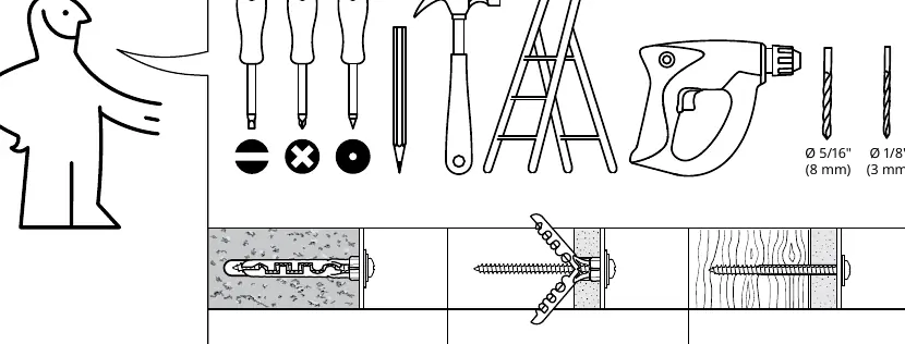 Tools required for assembly.