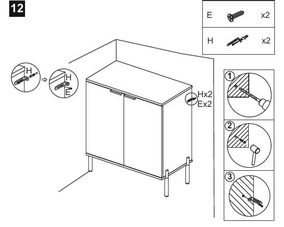 Wall mounting procedure (Step 12)