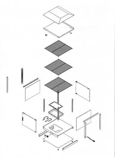 Exploded view of the 2-Door Warmer/Merchandiser components.