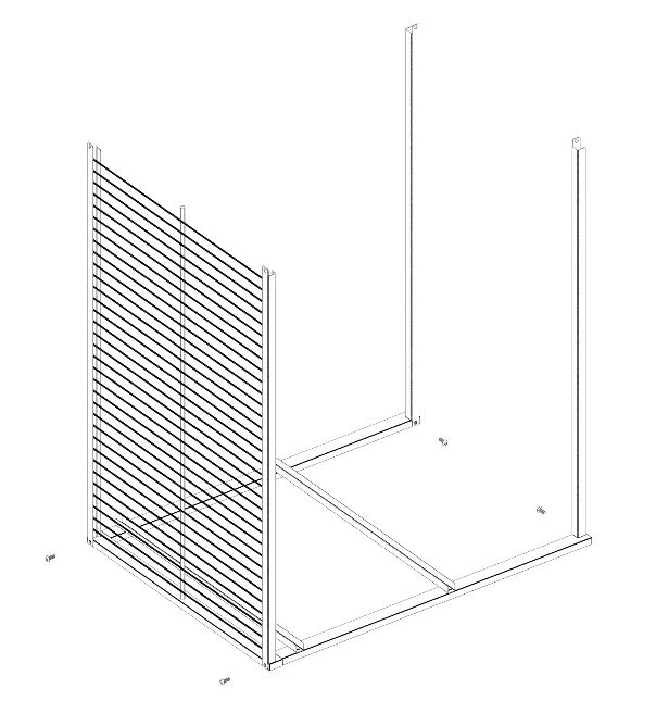 Step 1: Attaching cross braces and wire shelf to side panel