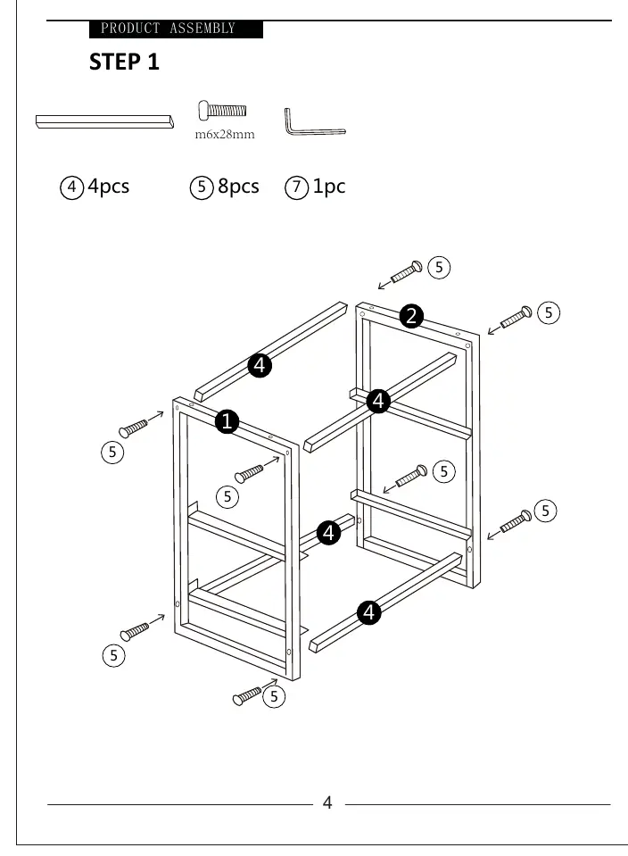 Step 1: Frame assembly