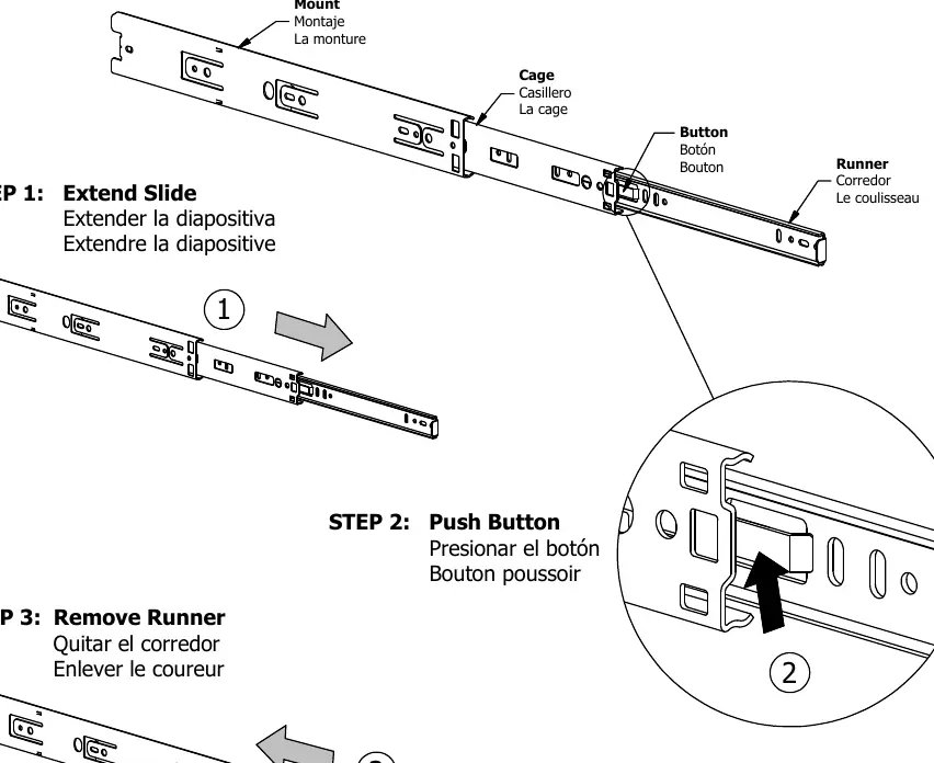 Drawer slide separation procedure
