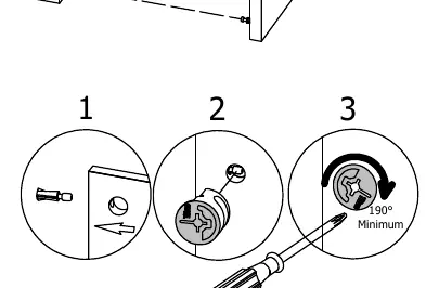 Cam lock tightening detail