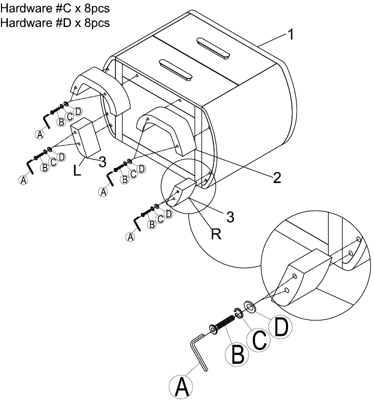 Nightstand assembly step