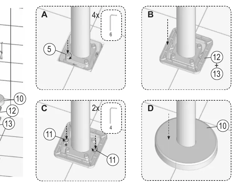 Floor mounting sequence