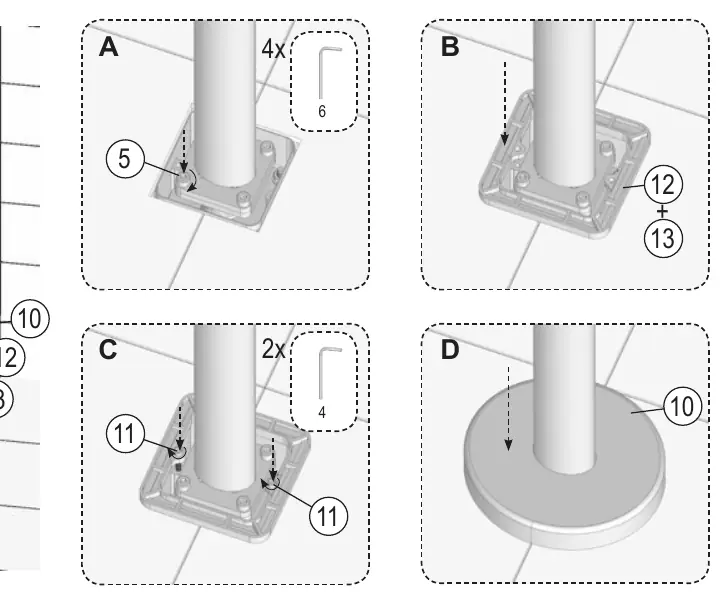 Floor mounting steps