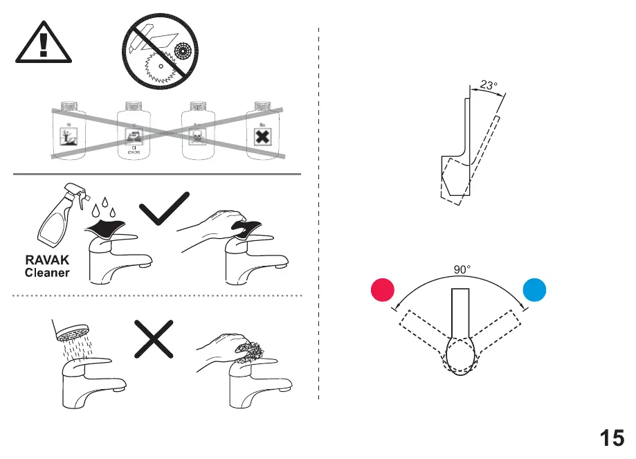 Cleaning and operation warnings