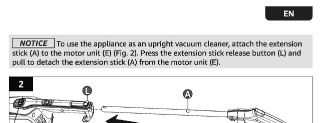 Attaching extension stick