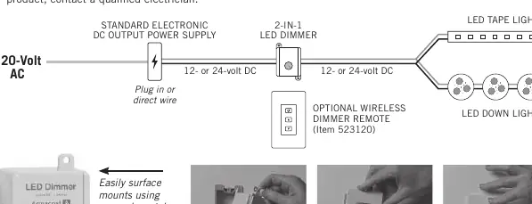Wiring diagram for the 2-in-1 LED Dimmer