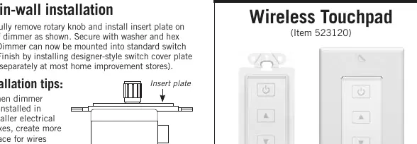Converting the dimmer for in-wall installation