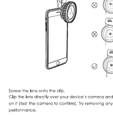 Clipping the lens onto the smartphone