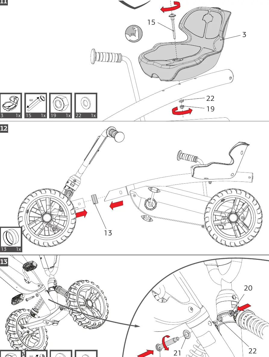 Assembly steps 11-13