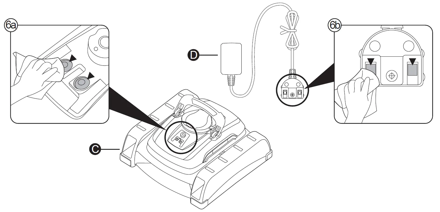 Cleaning charging contacts