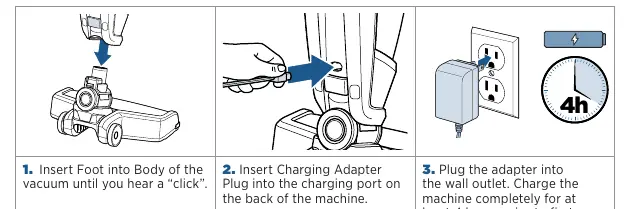 Assembly and charging steps