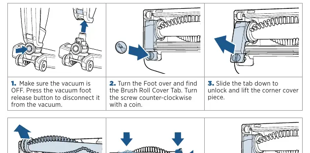 Brush roll maintenance steps