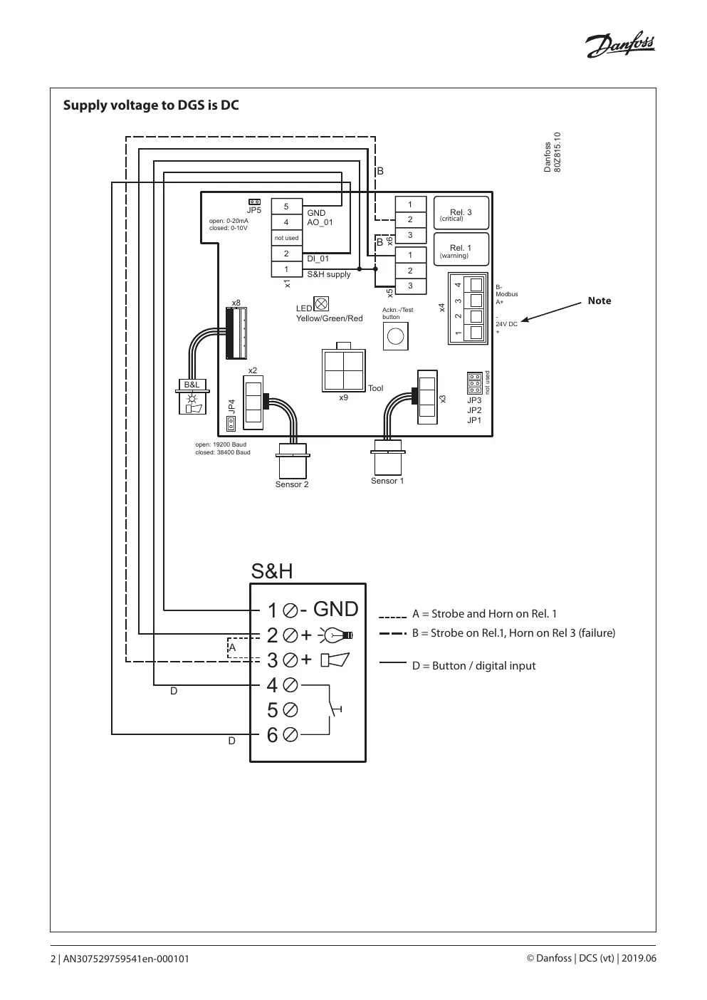 Wiring diagram for DC supply