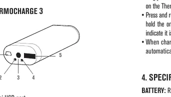 ThermoCharge 3 device diagram showing ports and buttons