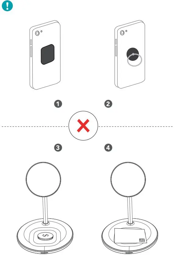 Prohibited items on the charging pad