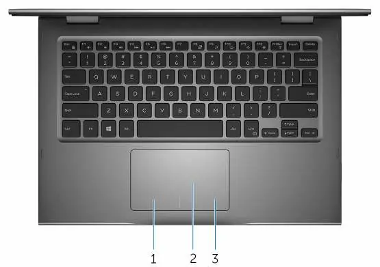 Base view showing touch pad and click areas