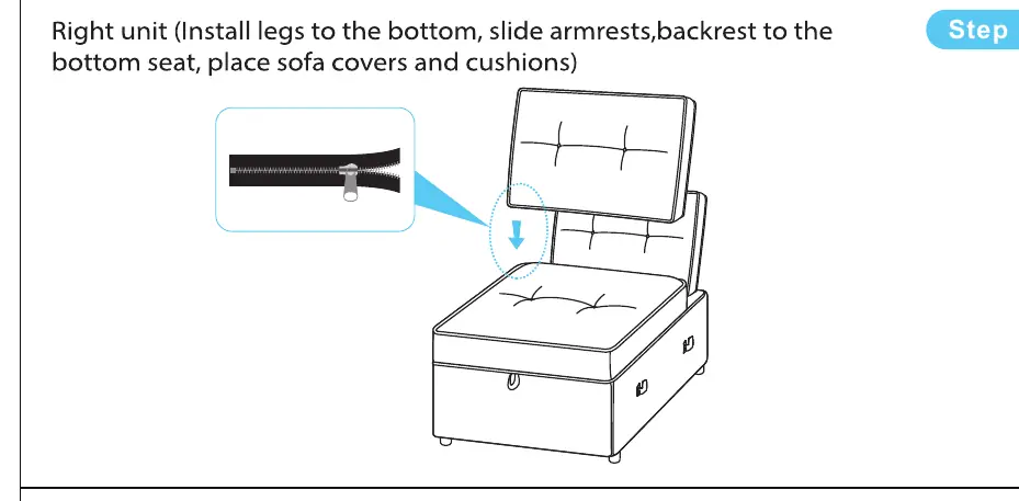 Step 3: Right unit assembly