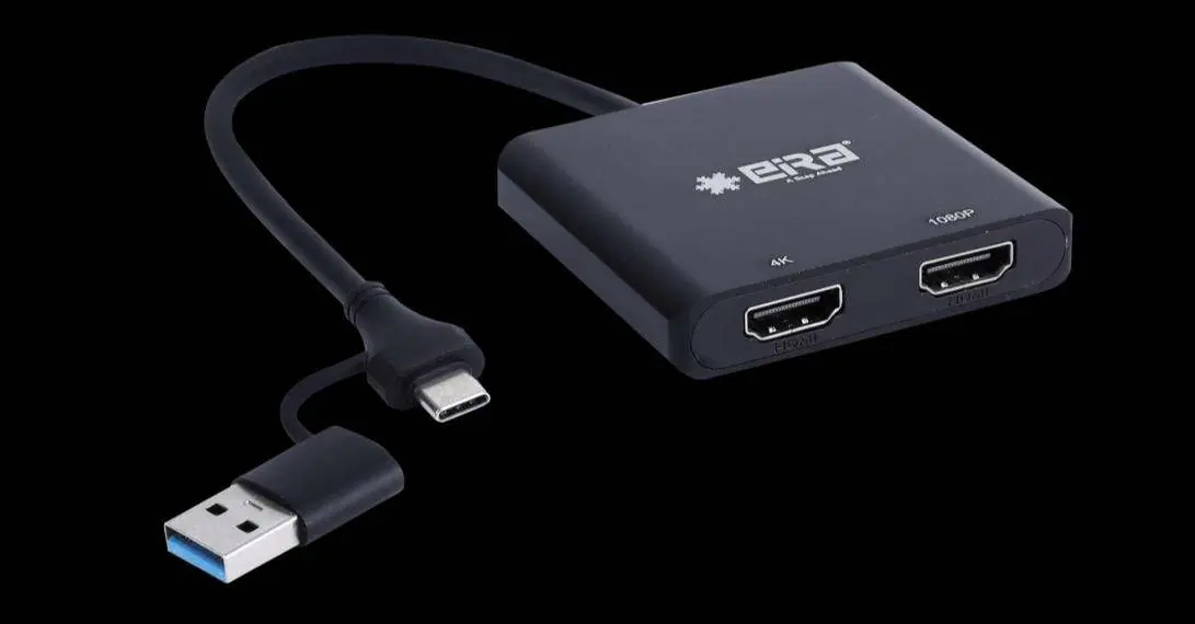 EIRA 2-in-1 USB-C/A to Dual HD Port Adapter