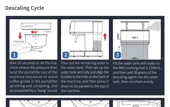 Descaling cycle steps