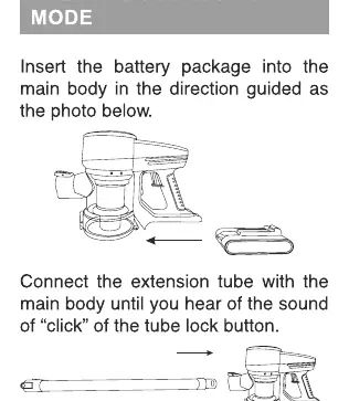 Assembly instructions for stick mode
