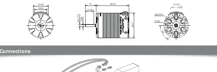 Wiring diagram for the ESC/Motor system