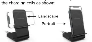Landscape and portrait charging orientations.