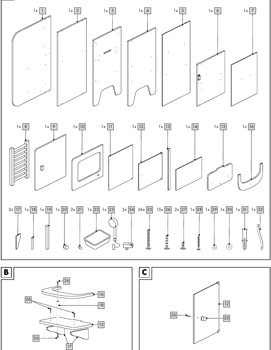 Parts list (Fig. A)