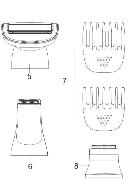 Schematic view of the trimmer and attachments