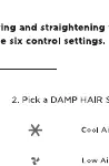 Damp hair settings icons.