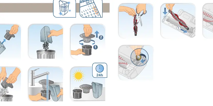 Cleaning the dust container