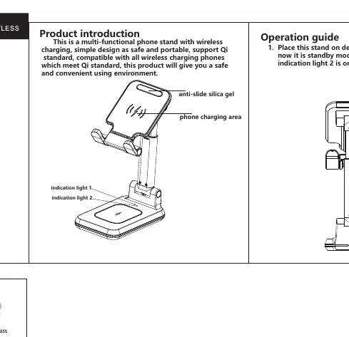 Operation guide showing standby and charging modes