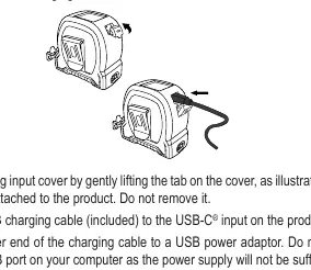 Charging the battery via USB-C.