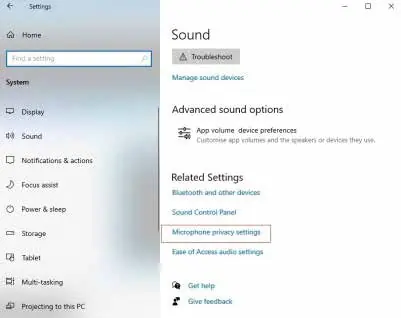Windows Sound settings