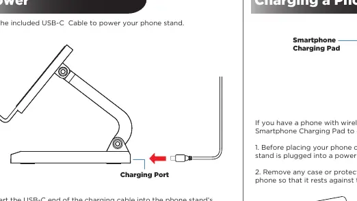 Connecting the USB-C cable to the charging stand.