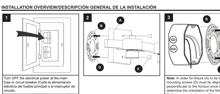 Mounting and leveling steps.