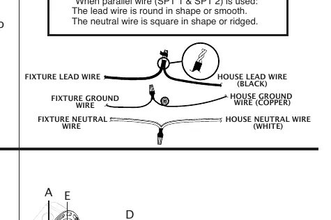 Lead and neutral wire connection diagram