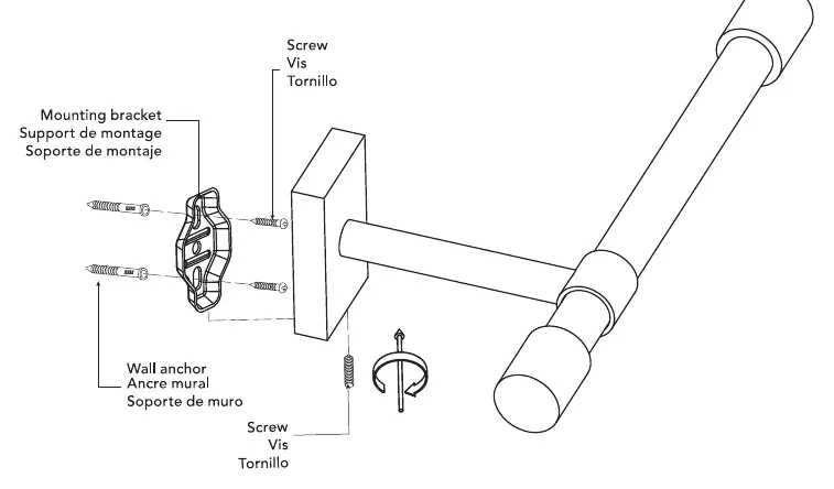 Toilet paper holder mounting diagram