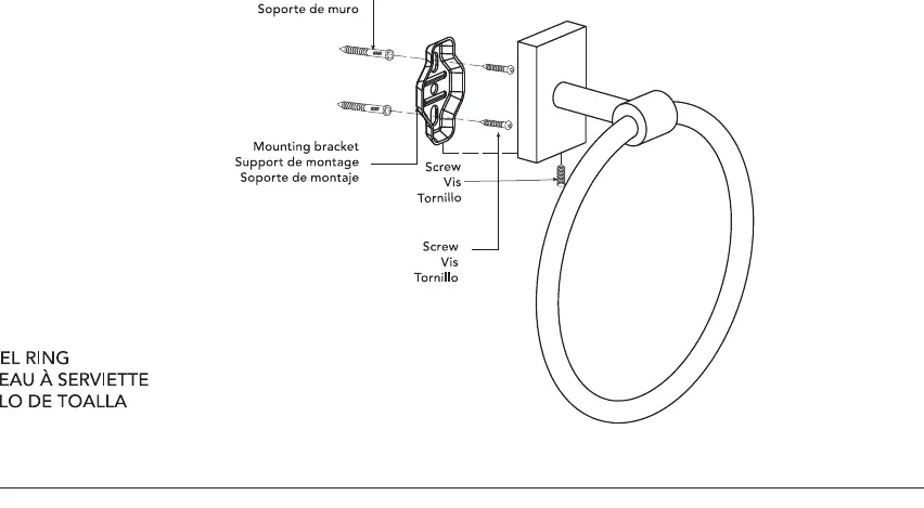 Towel ring mounting diagram