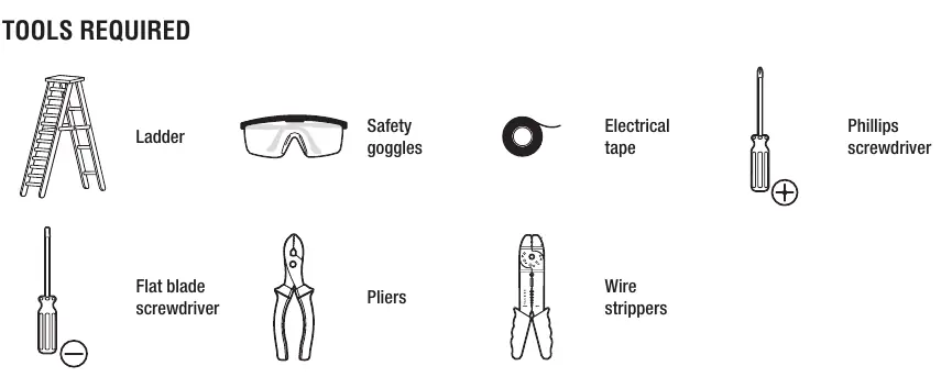 Tools required for installation