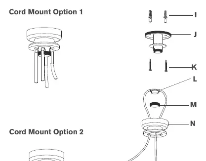 Cord Mount Option installation diagram