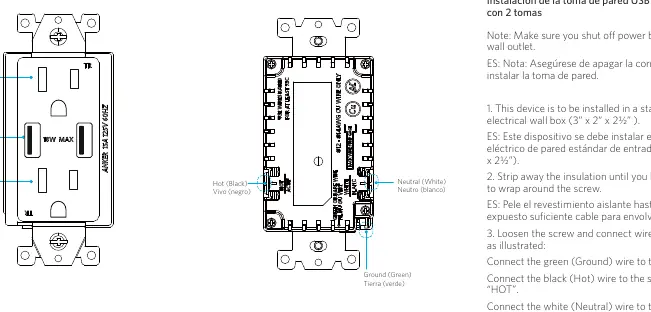 Wiring diagram showing connections for Ground, Hot, and Neutral wires.