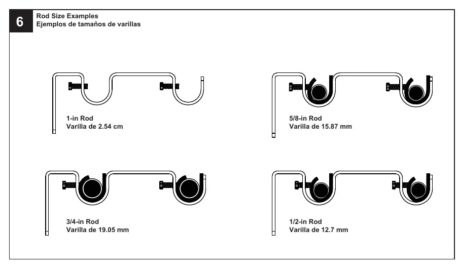 Rod size examples and insert usage