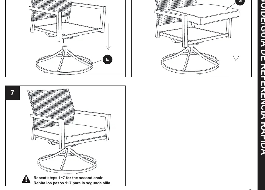 Assembly steps 5, 6, and 7