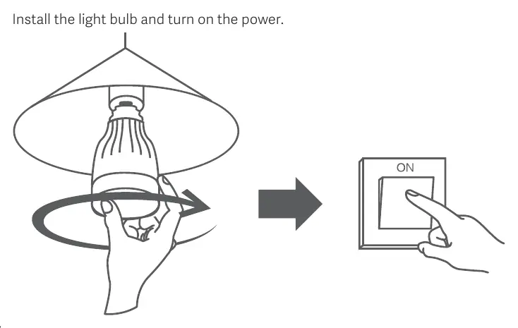 Installation steps for the light bulb