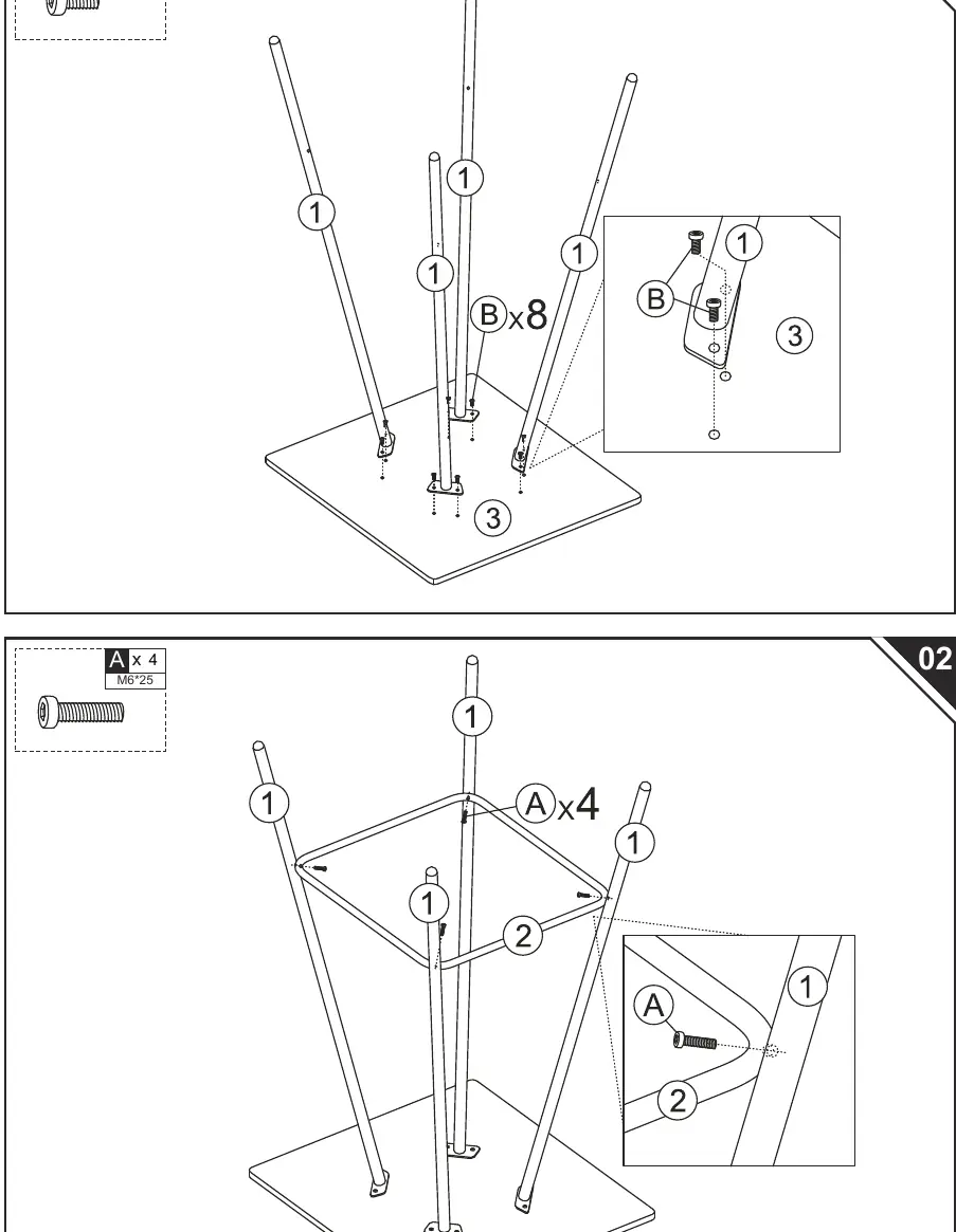 Step 01: Table assembly